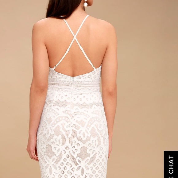 Lulu’s White Lace Bodycon Midi Dress - Picture 2 of 3
